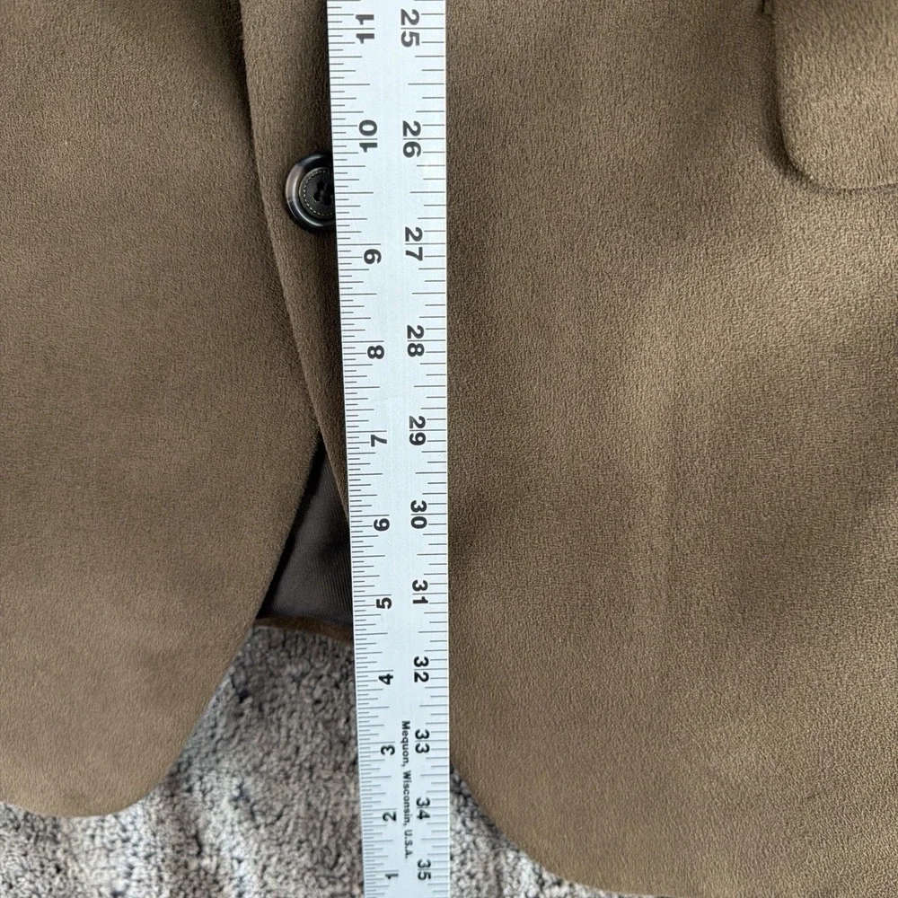 Andrew Fezza 42L Brown Polyester Suede Suit Jacket Blazer Sport Coat Soft